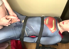 Tied Superman Cumshot Twink