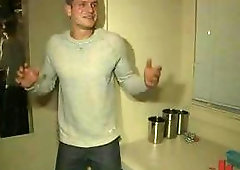 Naughty Guy In Tats Giving Head In Bondage