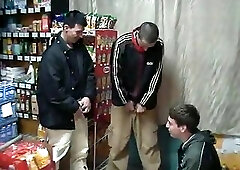 Hungarian security guys punish shoplifter