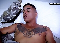 Swallowing all the semen from a Brazilian dick