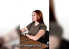 A gorgeous redhead angel with large melons invites me to her abode for a hawt coffee, after seducing us with a flirtatious conversation, we go to the 
