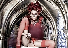 Worthwhile czech teeny pornstar masturbate with sex toy in our studio cosplay theme red darksome queen