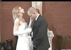 After the wedding ceremony, tranny and hubby fuck really hard