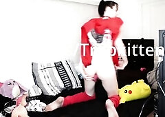 Transwoman in high hips taking it unfathomable in the booty