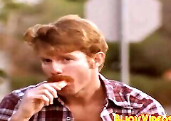 Classic homosexual studs ass bang hard in a wild threeway