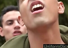 Raw Military men fucking outdoors