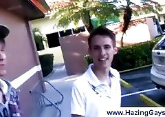 Gay guys checking out their new university