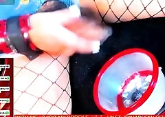 Blonde tranny shemale solo masturbation