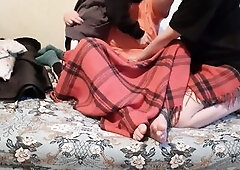 During the time that we were watching a film, my stepmom started masturbating my twat for the 1st time in a risky way next to my girlfriend