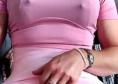 Pantie show while smoking