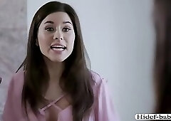 Hot lesbians Adria and Shyla licks each others pussies