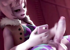 Mina alone in the lockers