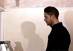 Handsome studs rimming and fucking balls deep after painting walls