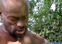 Black masseur facializes