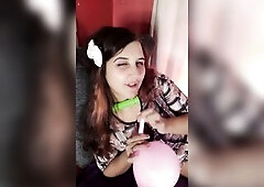 Heart shaped balloons looks like with little ears when isnt full bursted ???????? #balloons #looner #cosplay #bunnylooner