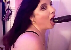 Gagging on a sextoy