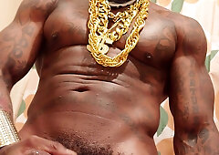 Thick Black Unshaved Man sausage Idolize Hallelujah Johnson ( Dinky,Beefstick,And More Salami)