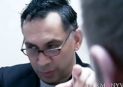 Superb blond serf Tanya Tate riding Peter Oh Tool's dong behind the bars