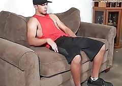 Straight dude Fred enjoys his first gay blowjob