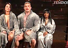 Two mistresses  muscle guy