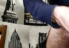 Little hairy twink plays with his toy and has an edging session