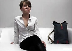 Tiny titted, Czech honey, Sasha Zima is about to get banged hard, in front of the camera