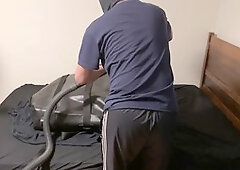 Bound and packed in an invincible rubber bag wearing PVC gear and a hockey chest guard