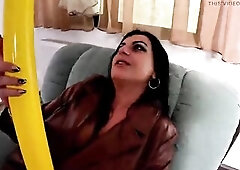 I’m wearing no thing under a glossy brown leather coat with tall red leather stiletto boots when I find one more ridiculous collection of inflatable