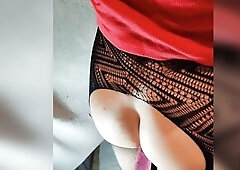 Hot crossdress femboy taking large vibrator unfathomable