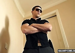 Watch these hot Latin guys share a cumshot in a wild threesome