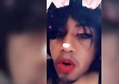 Sissy drinking Cum from a used fuck-rubber ! Cum loving faggkt