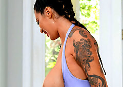 Arabelle Raphael shakes those big boobs while riding a cock