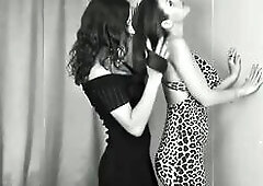 Brunette hair Lesbos Zaylan and Regan finger and sex toy masturbation
