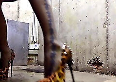 Hold-up pissed on and hosed down to hot fuck high heels