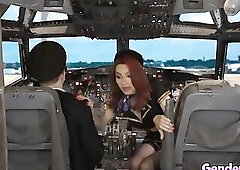 Airplane Threesome fucking With Ariel, Jay and Codi