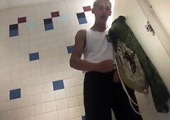 Caught wanking on bathroom