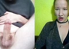 Hot girl records and watches white boy stroking cock part 2