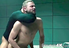 muscled Thomas Friedl demonstrates perp police breeding