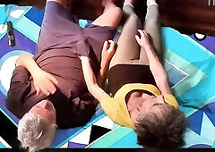 Watching TV on the daybed, my hand drifts, then ...