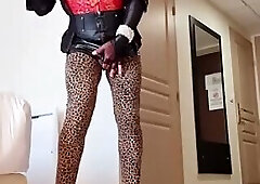Teasing mature transvestite