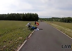 Law4k. handsome lean miss services security officer to get out of prison