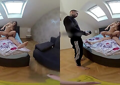 Stepdad Rimming Threesome w Submissive College Girls - PornoDanVR