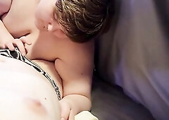 Transgirl gets her penis sucked close-up