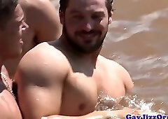 Gaysex hunks suck cock at the river