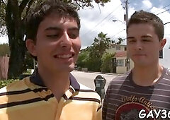 Hugecocked gay bounds on hard penis of his crazy boyfriend