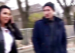 German man shares steamy car encounter with busty brunette