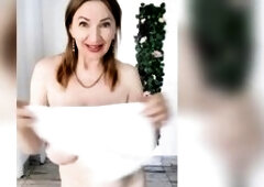 Nasty granny with biggest saggy breasts teasing
