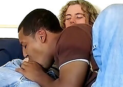 Inexperienced curly-haired twink fucks the tight ass of a black British jock