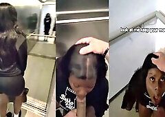 A shy beauty meets a stranger in a hotel elevator during a busy business conference. At 1st this babe's nervous and hesitant, but this chab manag