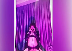 chinese tall sissy in home dance